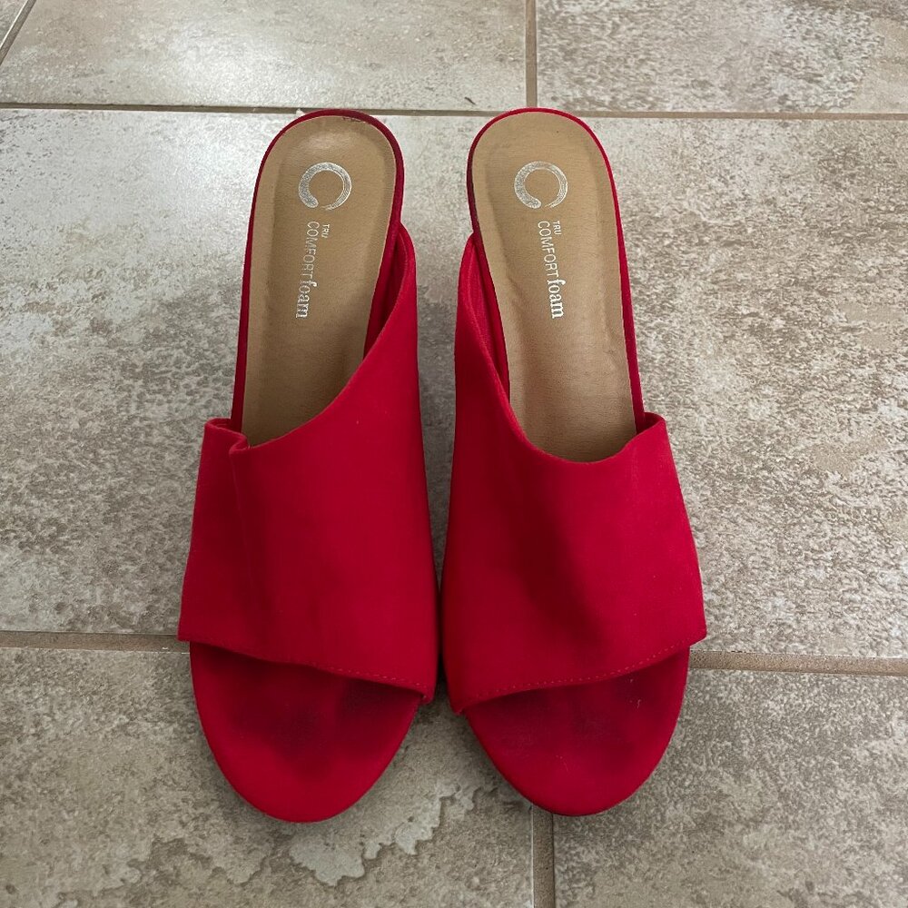 Red heel sandals